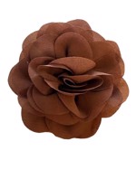 Hårklips med lille rose, Chokoladebrun